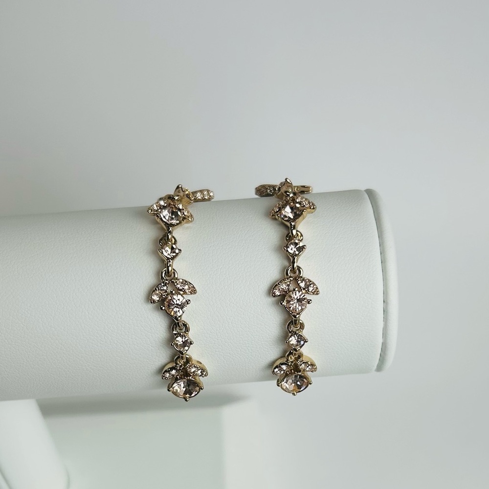 Givenchy Crystal Linear Drop Earrings, Elegant Gold